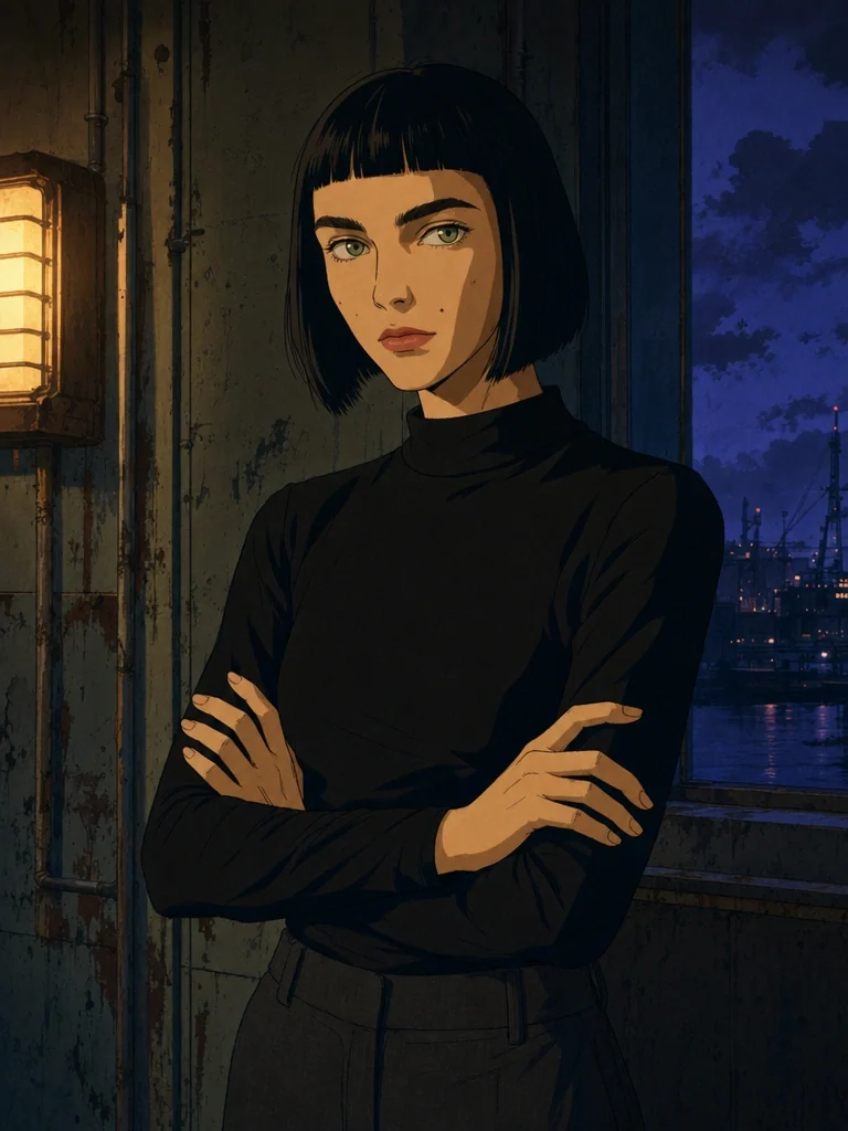 The same person drawn in a classic anime style